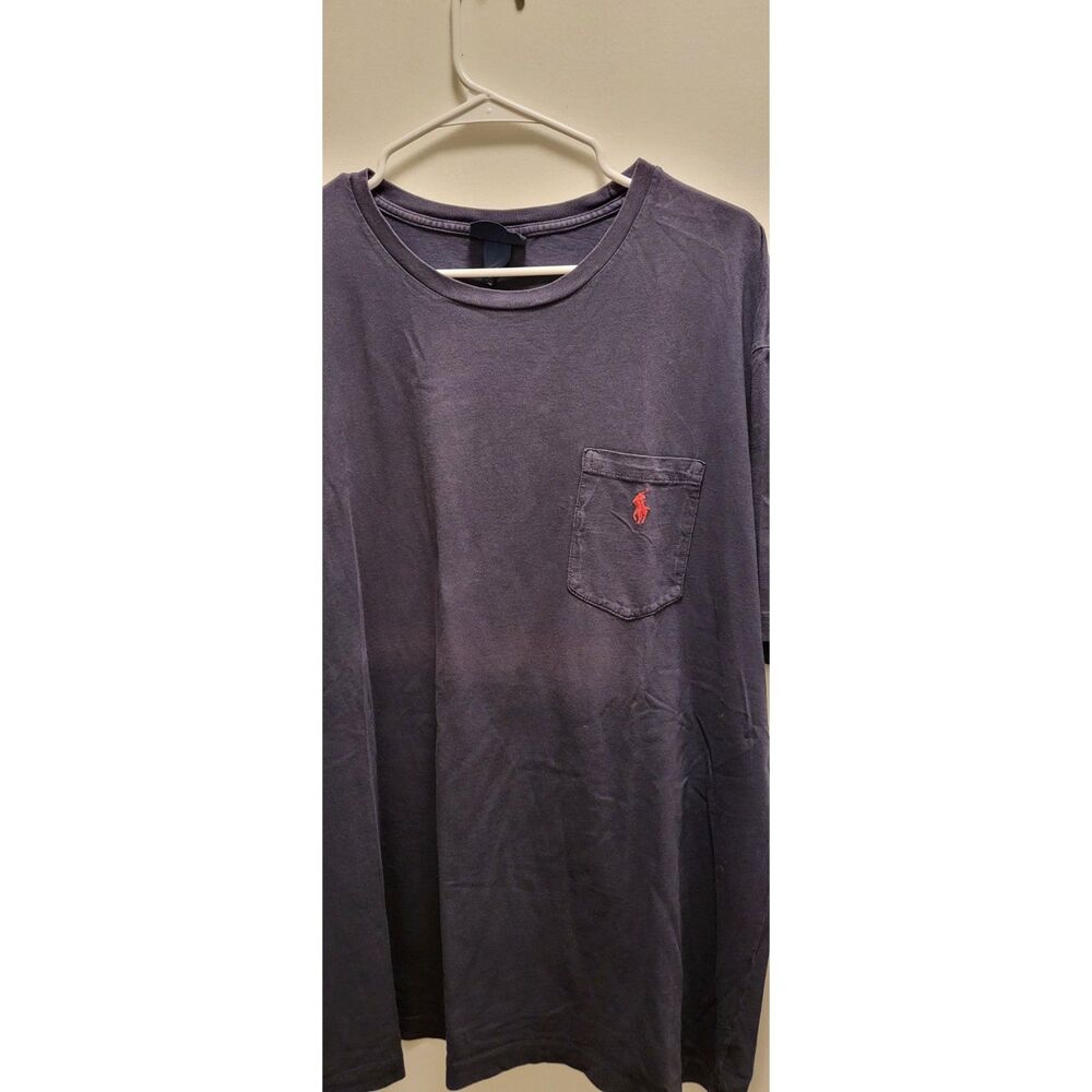 POLO Ralph Lauren Men's Pocket T-Shirt XL Navy Blue Faded Dark Wash